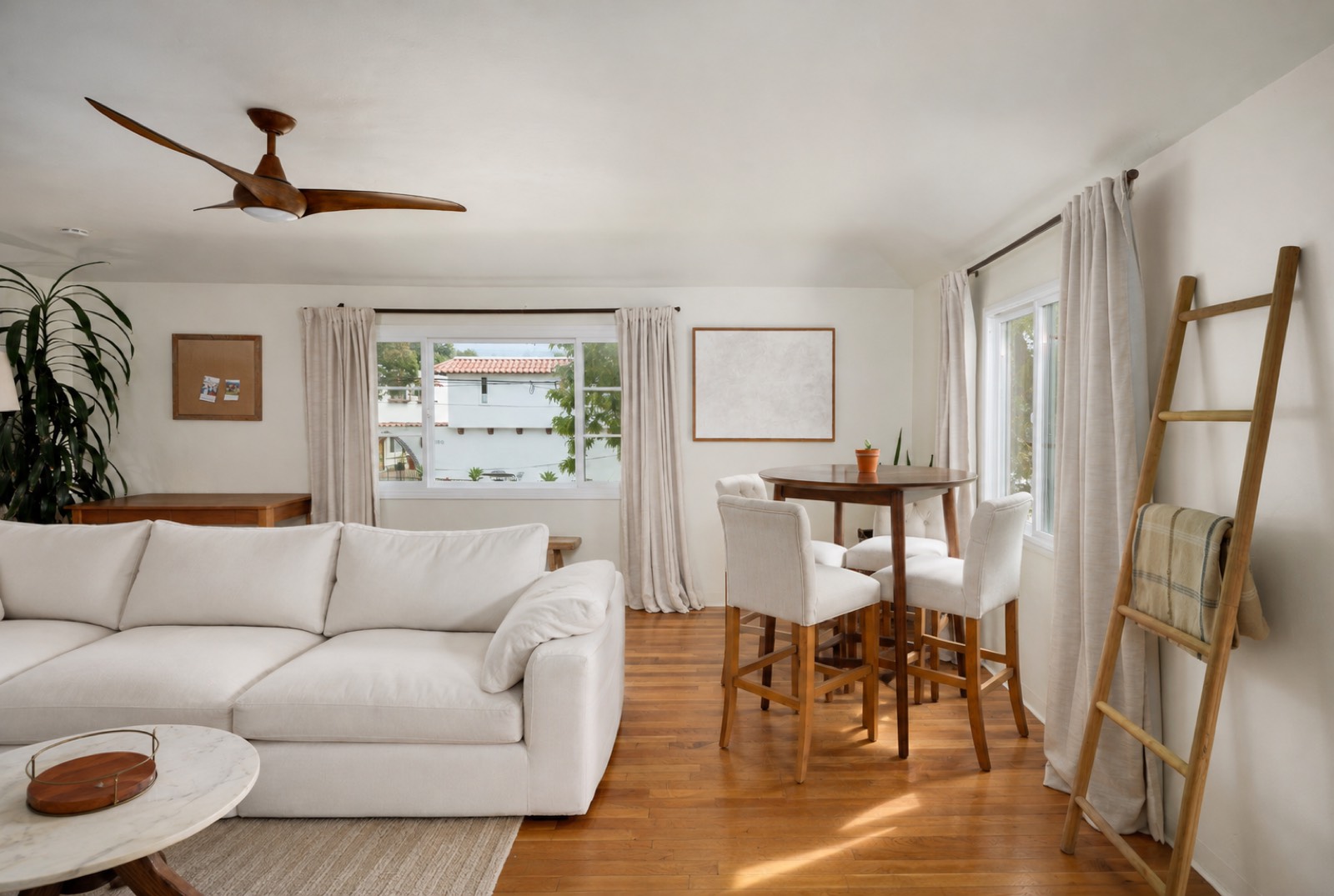 Living room and dining area